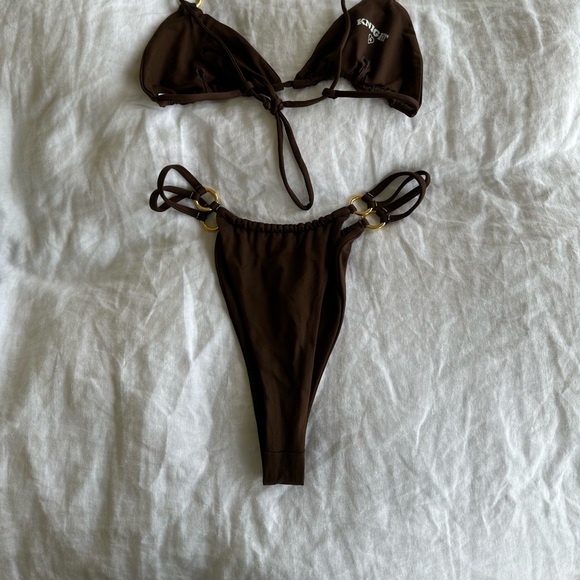 Knight swim brown bikini bottoms in size small. - Picture 2 of 4
